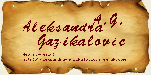 Aleksandra Gazikalović vizit kartica